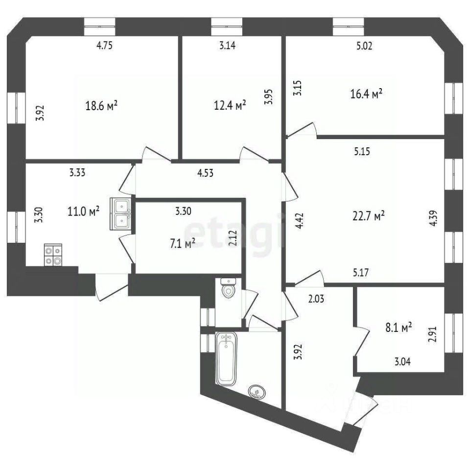 Продажа 5-комн квартиры на вторичном рынке улица Большая Молчановка, 24/2С1а