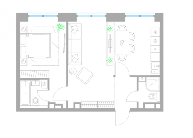 Планировка ЖК Level Причальный,  м2