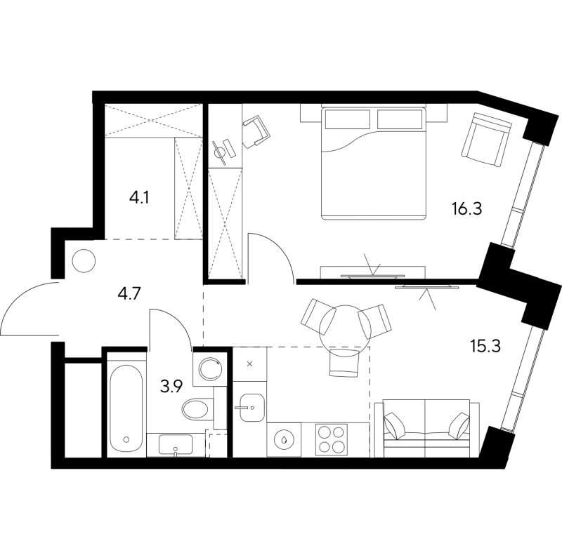 Продажа 1-комн квартиры в новостройке Москва г., Ярцевская ул.,  к. 1