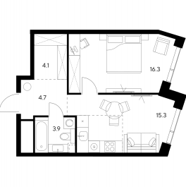 Продажа 1-комн квартиры в новостройке Москва г., Ярцевская ул.,  к. 1