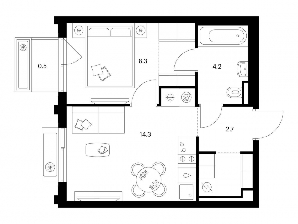 Продажа 1-комн квартиры в новостройке ш. Алтуфьевское, корп.1.1