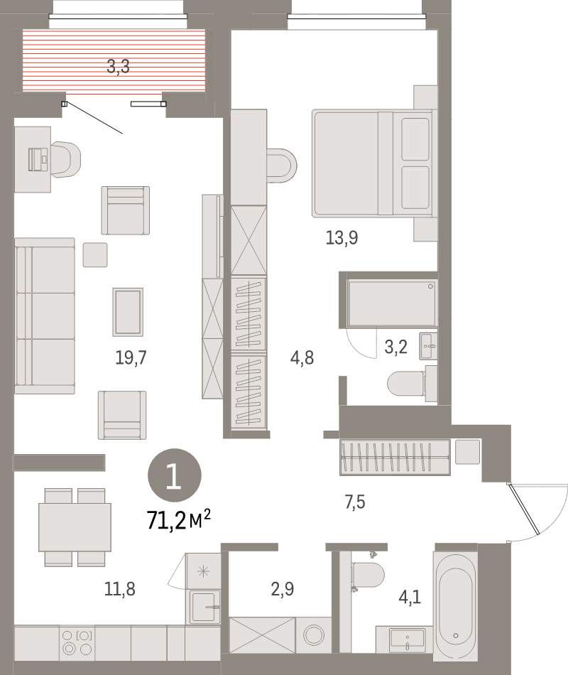 Продажа 1-комн квартиры в новостройке Санкт-Петербург г., Головнина б-р,  к. 2-1
