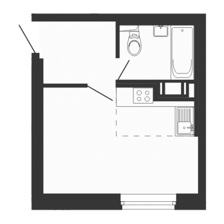 Планировка ЖК Морская звезда, 15.5 м2