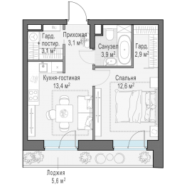 Продажа 1-комн квартиры в новостройке Москва г., Симоновская наб.,  к. Line 3