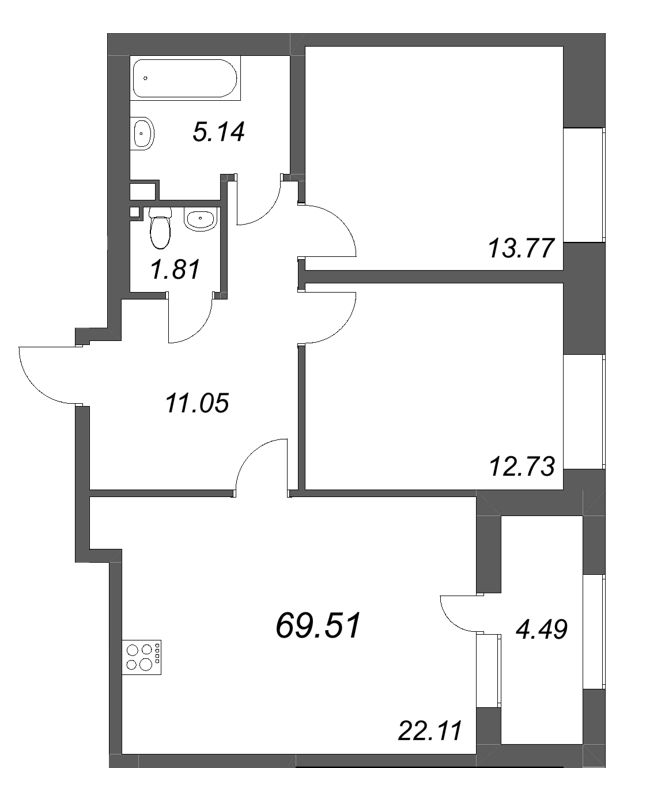 Продажа 2-комн квартиры в новостройке Шушары п., Школьная ул.,  к. 1