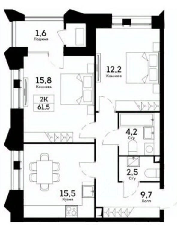 Продажа 2-комн квартиры на вторичном рынке проспект Лихачева, 18к2