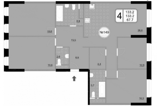 Планировка ЖК Хорошевский, 67.7 м2
