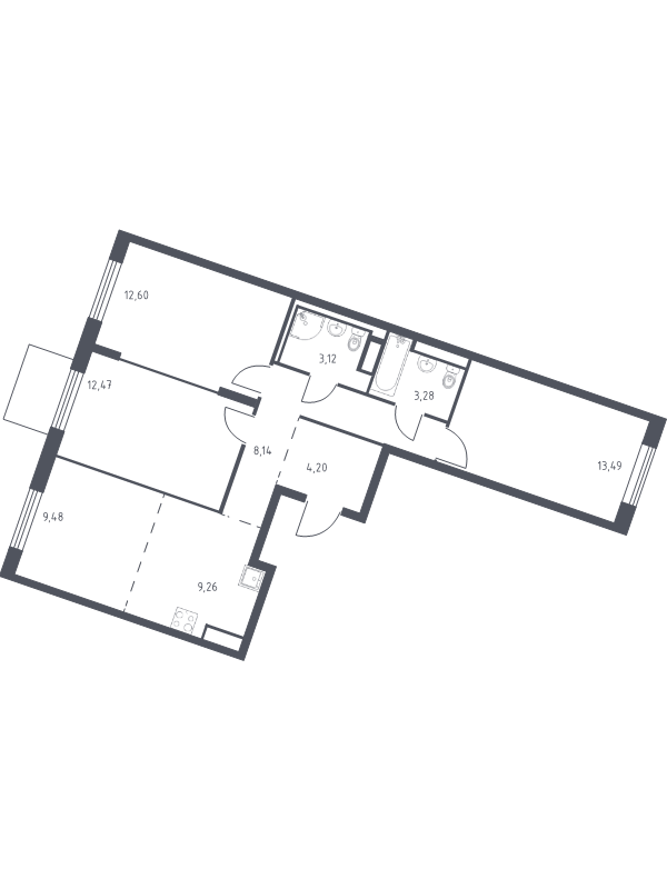 Продажа 3-комн квартиры в новостройке Лаголово д., Гатчинское ш.,  к. 4