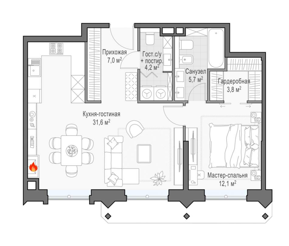 Продажа 2-комн квартиры в новостройке Москва г., Дубовой Рощи ул.
