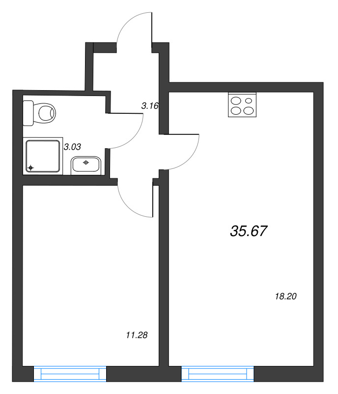 Продажа 1-комн квартиры в новостройке Санкт-Петербург г., Маршала Казакова ул.,  к. 10