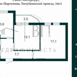 Продажа 2-комн квартиры на вторичном рынке Парголово п,  д. 14 к1
