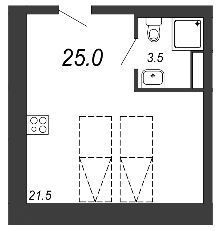 Продажа студии Санкт-Петербург г., Подъездной пер.,  к. 1