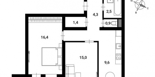 2-комн квартира ул Чапыгина,  д. 3а