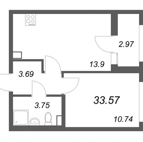 1-комн квартира Санкт-Петербург г., Кондратьевский пр-кт,  к. 1