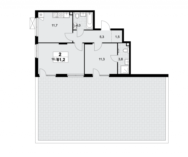 Планировка ЖК Деснаречье, 27.3 м2