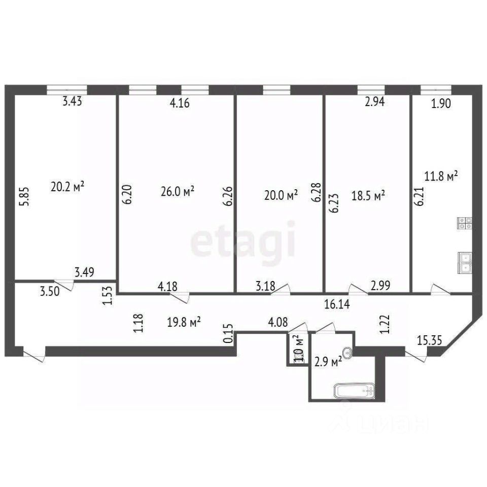 Продажа 4-комн квартиры на вторичном рынке Боровая улица, 18/1