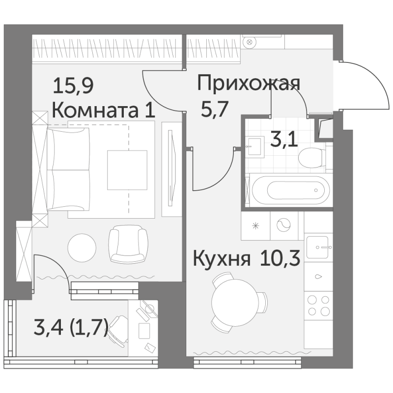 Продажа 1-комн квартиры в новостройке Москва г., Академика Волгина ул.,  к. 1