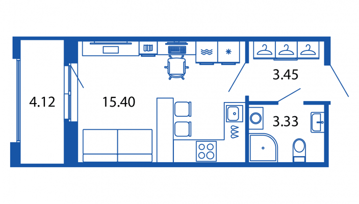 Продажа студии Новоселье п., Центральная ул.,  к. 1.1