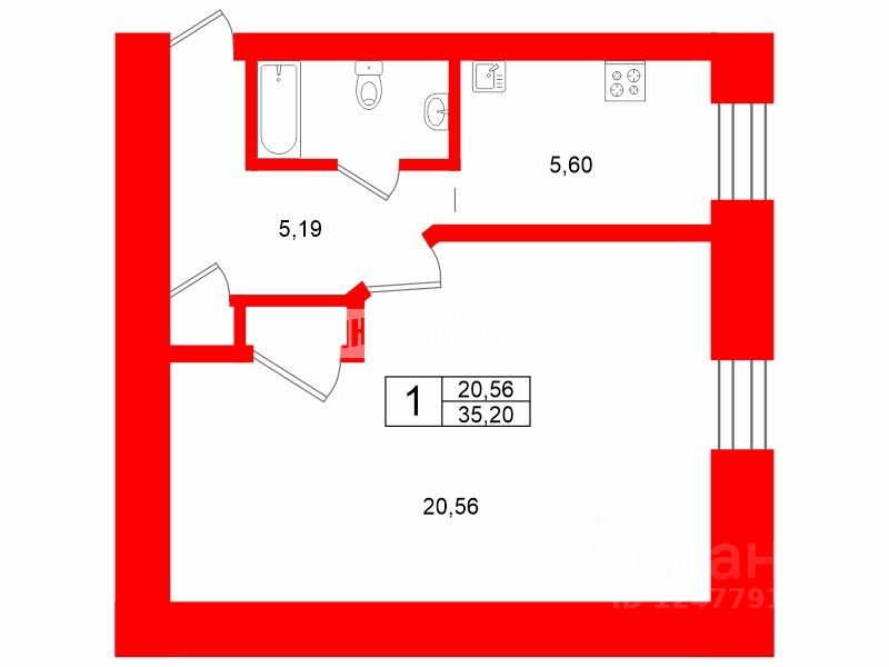 Продажа 1-комн квартиры на вторичном рынке улица Маринеско, 10
