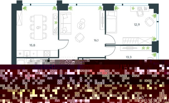 Продажа 2-комн квартиры на вторичном рынке Озёрная улица,  д. к3