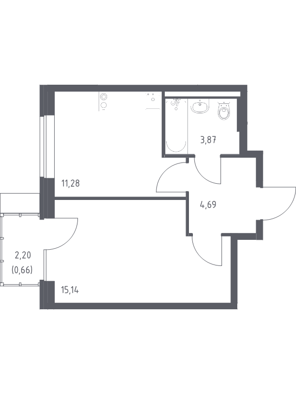 Продажа 1-комн квартиры в новостройке Алхимово д., Полевая ул.,  к. 3