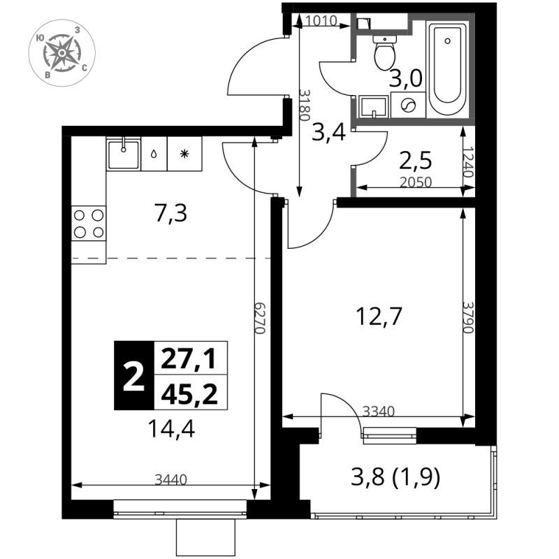 Продажа 1-комн квартиры в новостройке Сапроново д., Калиновая ул.,  к. 4