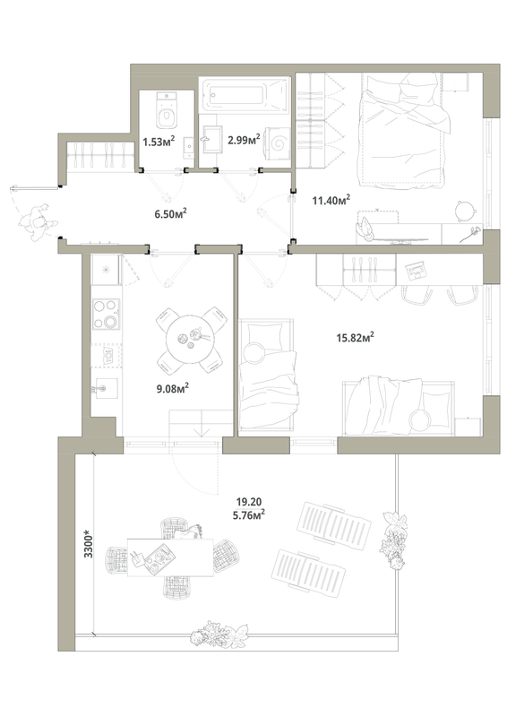 Продажа 2-комн квартиры в новостройке Новоселье п., Центральная ул.,  к. 3.2-2