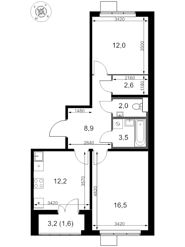 Продажа 2-комн квартиры в новостройке Видное г., Старо-Нагорная ул.,  к. 11