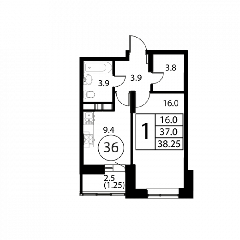 Продажа 1-комн квартиры в новостройке Домодедово с., Жуковского ул.,  к. 1