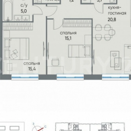 Продажа 3-комн квартиры на вторичном рынке улица Нижние Мнёвники,  д. 20