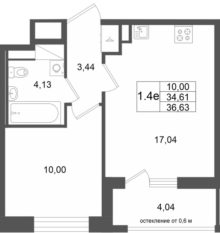 Продажа 1-комн квартиры в новостройке Новосаратовка д., Покровская Дорога ул.,  к. 13