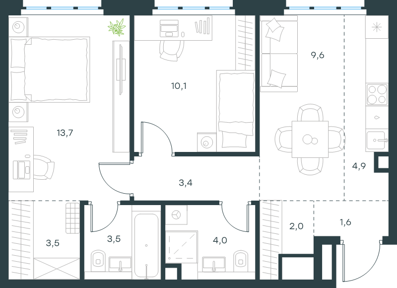 Продажа 2-комн квартиры в новостройке Москва г., Южнопортовая ул.,  к. 13