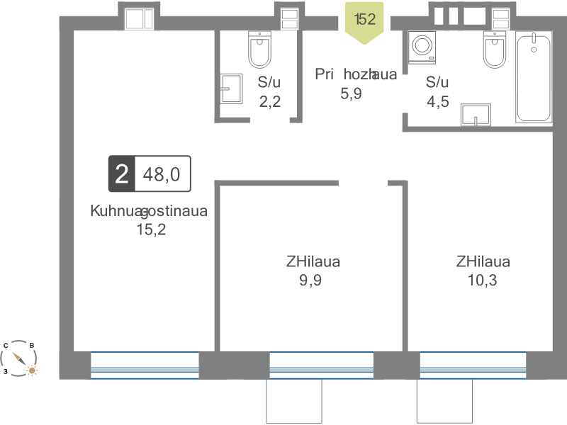 Продажа 2-комн квартиры в новостройке Светлые Горы п., Пятницкое ш.,  к. 5