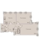 Планировка ЖК Full House, 41.4 м2