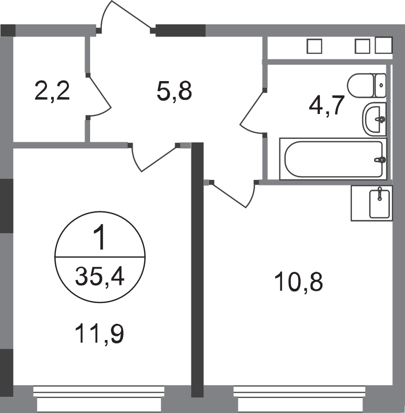 Продажа 1-комн квартиры в новостройке Рассказовка д., Бориса Пастернака ул.,  к. 18.1