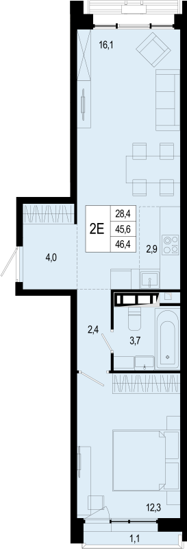 Продажа 1-комн квартиры в новостройке Борисовка д., Полевая ул.,  к. 16