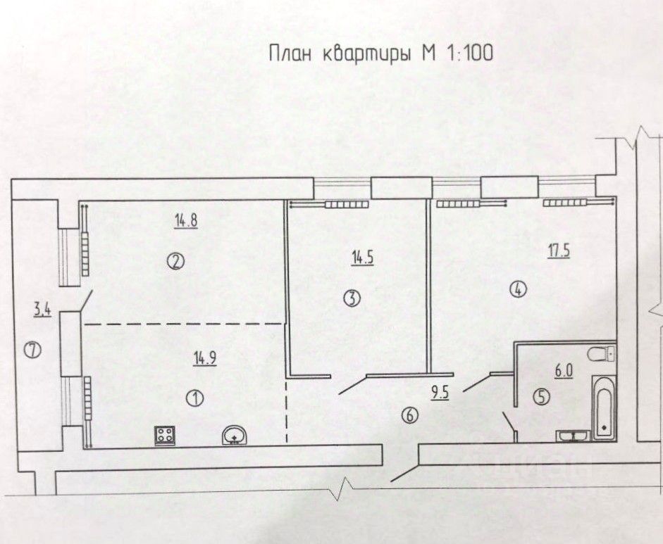 Продажа 3-комн квартиры на вторичном рынке пос. Юность, 10