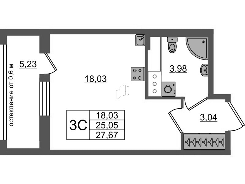 Продажа студии Новосаратовка д., Покровская Дорога ул.,  к. 11