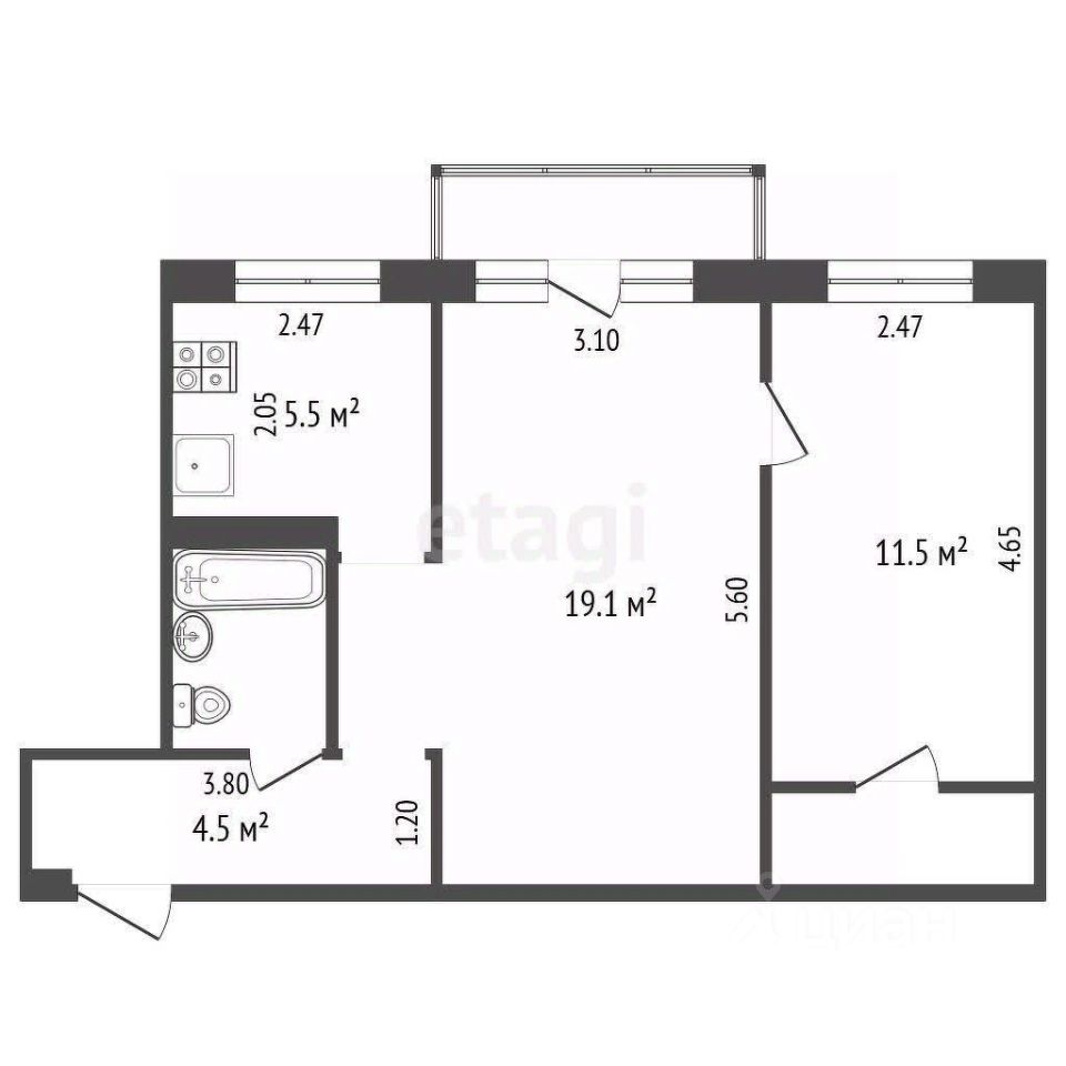 Продажа 2-комн квартиры на вторичном рынке Бронницы, переулок Маяковский, 7А