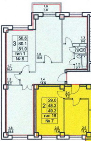 Планировка ЖК Благовест, 50.6 м2