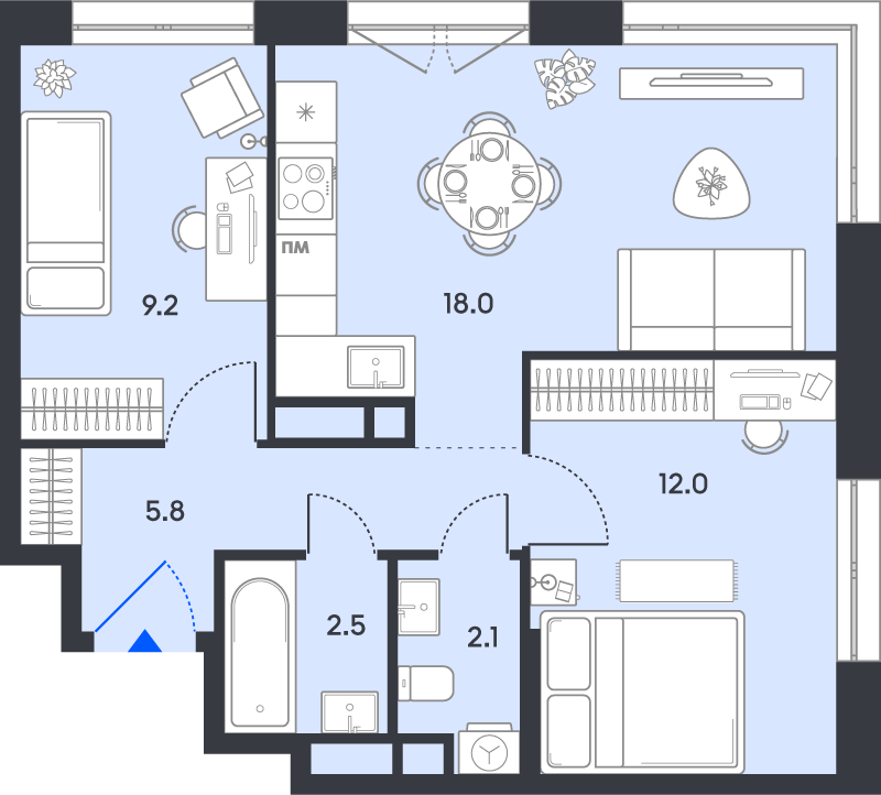 Продажа 2-комн квартиры в новостройке Москва г., Рязанский пр-кт,  к. 2.3