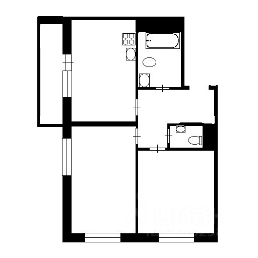 Аренда 2-комн квартиры на вторичном рынке Октябрьская набережная, 44