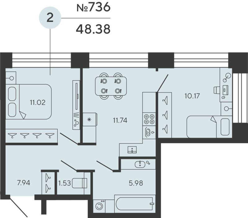Продажа 2-комн квартиры в новостройке Санкт-Петербург г., Головнина б-р,  к. PLATINA