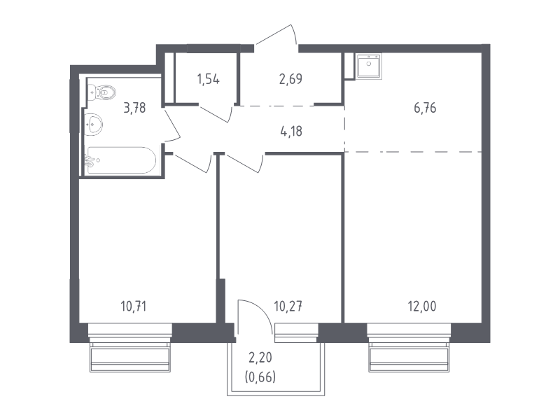 Продажа 2-комн квартиры в новостройке Лайково с., Лесная ул.,  к. 55