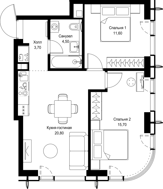 Продажа 2-комн квартиры в новостройке Москва г.,  Волоколамское ш.,  к. Pacific 4