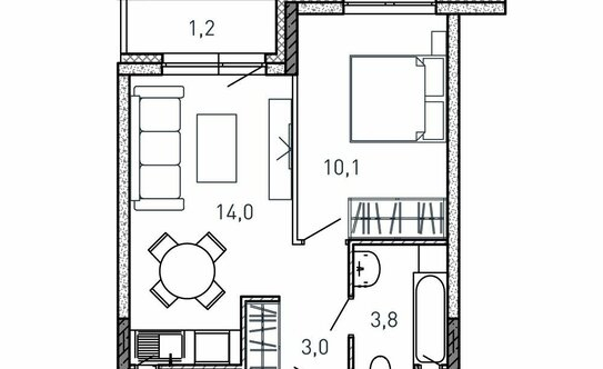 Продажа 1-комн квартиры в новостройке Южный, шоссе Энтузиастов
