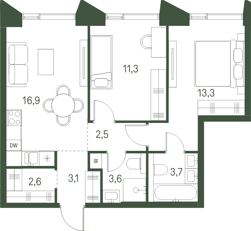 Продажа 2-комн квартиры в новостройке Москва г., Волоколамское ш.,  к. 2.2
