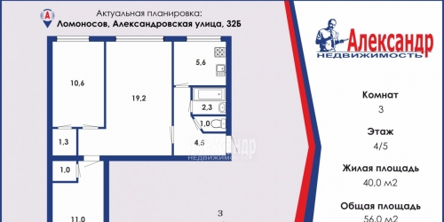3-комн квартира Ломоносов г., Александровская ул. ,  д. 32б