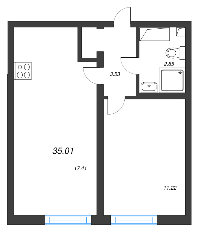 Продажа 1-комн квартиры в новостройке Санкт-Петербург г., Маршала Казакова ул.,  к. 9