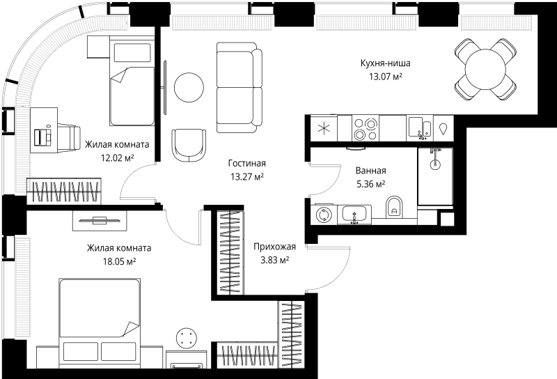 Продажа 2-комн квартиры в новостройке Москва г., Верейская ул.,  к. 2.2